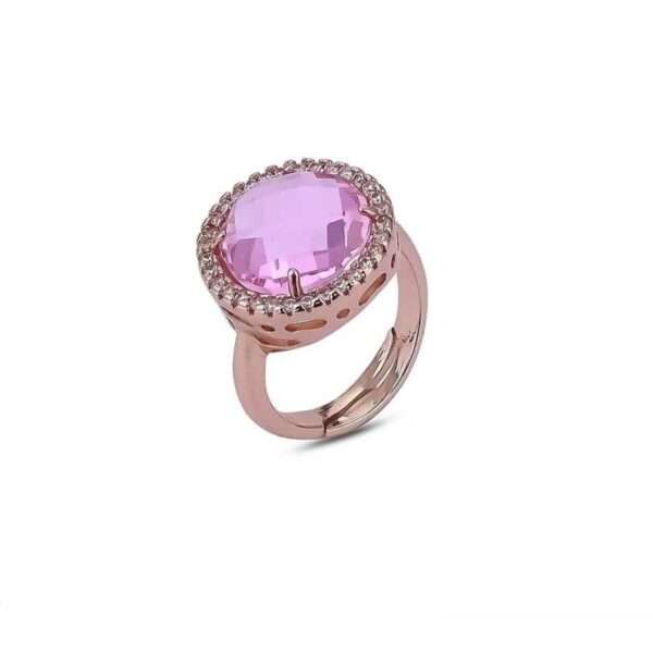 Boccadamo Anello con cristallo rosa