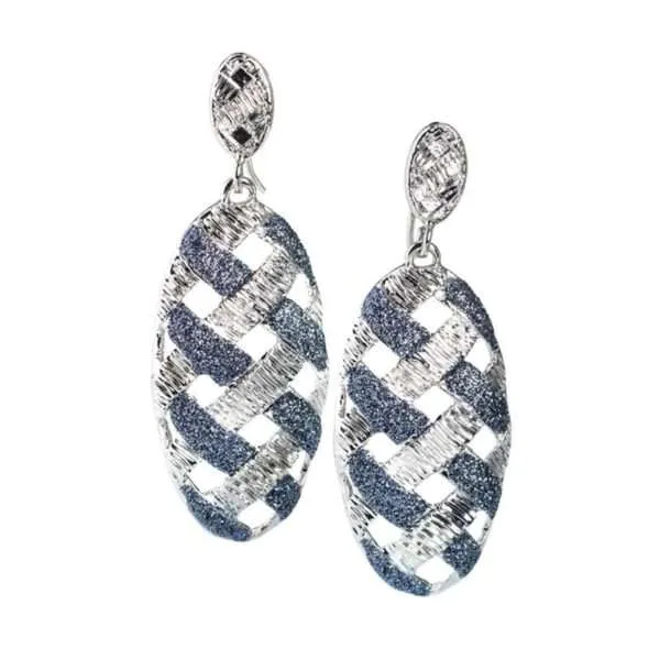 Boccadamo Orecchini con ovale pendente e glitter black