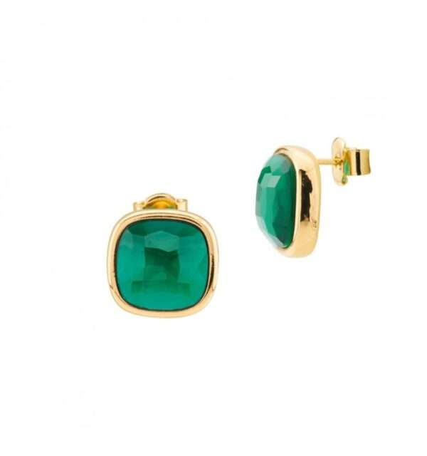 Boccadamo Orecchini placcati oro giallo con cristallo verde tormalina