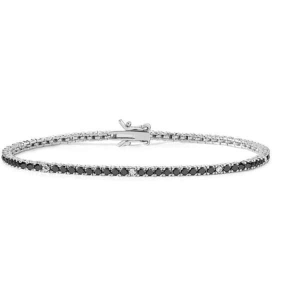 Comete bracciale Tennis in argento e cristalli bianchi e neri