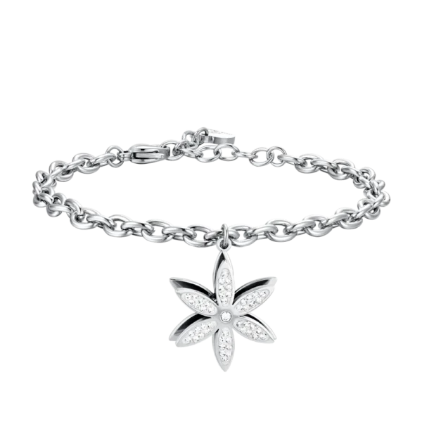 Luca Barra bracciale in acciaio Fiore della Vita girevole
